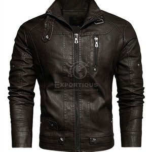 เสื้อแจ็คเก็ตหนังแท้สั่งตัดพิเศษสำหรับผู้ชาย แขนยาว ระบายอากาศได้ดี เป็นมิตรกับสิ่งแวดล้อม เหมาะสำหรับฤดูหนาว มีจำหน่ายออนไลน์ - Product Image 1