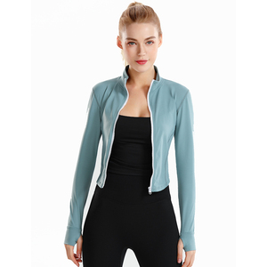 Ensemble de sport Lulu 2024, coupe classique, pour la salle de sport, le yoga, le golf, hauts courts en nylon, vêtements de course pour femmes, fermeture éclair, haute qualité - Product Image 1