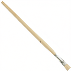 Pinceau Gussow de haute qualité taille 2, 5 mm de large, à poils légers, manche long en bois brut, pour peinture à l'huile - Product Image 3