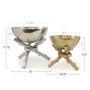 Luxury Design <b>Metal</b> Candy <b>Bowl</b> with Stand Gold and Silver Finished <b>Metal</b> Serving <b>Bowl</b> Wedding Centerpiece Dinnerware Nut <b>Bowl</b> - Product Image 6