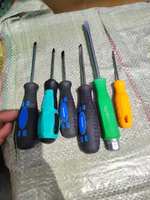 SYMONSVALLEY HOLDING Juego de destornilladores de precisión de cabeza plana cruzada con mango de plástico con acabado cromado