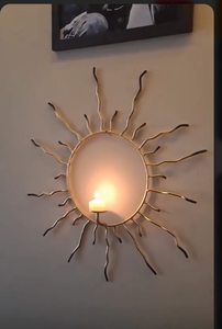 Aplique de pared de hierro con forma de Sol de diseño único, recién llegado, decoración del hogar, portavelas montado en la pared para velas de Navidad - Product Image 6