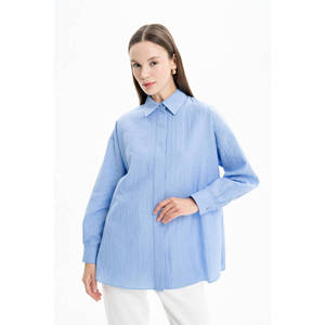 Blusa de popelina floral de punto con cuello de lazo con volantes - Estilo vintage casual de corte holgado - Product Image 5
