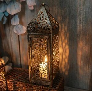 Lanterne en métal artisanale vintage du Moyen-Orient, porte-bougie en fer, lampe, chandelier, décoration de table par KSN - Product Image 3