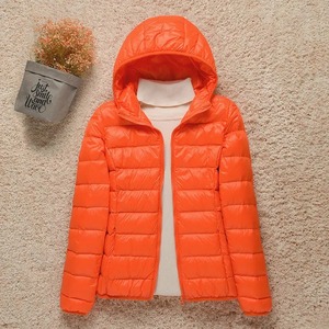 Femmes hiver chaud mi-long mince à capuche fermeture éclair Parkas à manches longues rembourré bouffée veste couleur unie fait peau de mouton coton - Product Image 6