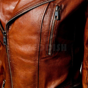 Vestes de moto d'hiver personnalisées grande taille en tricot solide en cuir véritable léger et décontractées pour femmes - Product Image 3