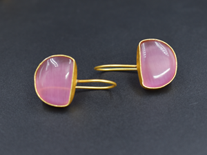 Pendientes de Piedra Chapados en Oro de 18k, Nuevos y en Tendencia, Venta al por Mayor, Hechos a Mano, Joyería de Latón Chapada en Oro de 18k - Product Image 5