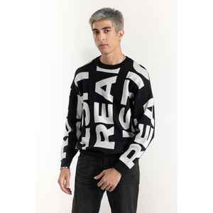 Pull en cachemire jacquard premium avec logo 224-111-033, coupe oversize, grande taille, pull d'hiver chaud à motif imprimé, méthode de tricotage - Product Image 4