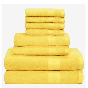 Drap de bain brodé personnalisé 100% coton éponge Durable 500gsm jaune solide motif 100x150 personnalisé imprimé maison hôtel enfants - Product Image 1