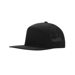 Casquette de sport imperméable structurée à 6 panneaux, à visière plate, découpée au laser, personnalisable, unie, vierge, OEM ODM, perforée, pour le golf, la course à pied - Product Image 2