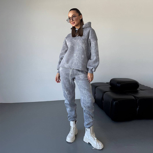 Ensemble de survêtements 2 pièces pour femmes automne 2026 – Sweat à capuche et pantalon de jogging grande taille personnalisable avec logo - Product Image 6