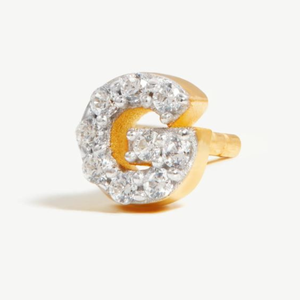 Pendientes de Botón con Inicial en Oro de 18 Quilates, Circonita, Letra G Personalizada, Estilo Clásico y Moderno, Accesorio Certificado por Terceros para Mujer - Product Image 6