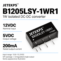 Convertisseur DC-DC isolé JETEKPS B1205LSY-1WR1 1W, 12V vers 5V 200mA, module d'alimentation SIP non régulé, RoHS