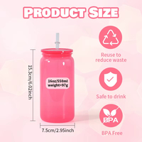 Gobelet en plastique personnalisé de 16 oz avec paille, réutilisable, pour cadeaux promotionnels, vente en gros, gobelet de fête coloré