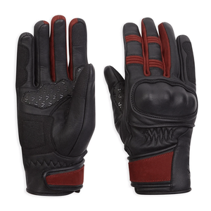 Ladies CE Touring Cruiser Black Burgundy Motorbike Gloves Motorcycle Auto Racing Wear Genuine Leather Gloves For Men - Product Image 1