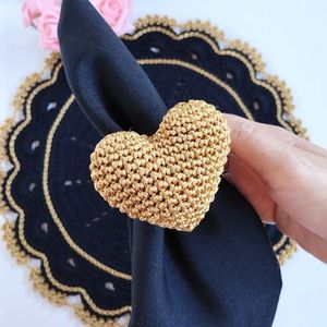 Vente en gros pas cher Anneau de serviette en rotin pour décoration de table avec strass et bling Anneau à boucle pour serviette de table - Product Image 6