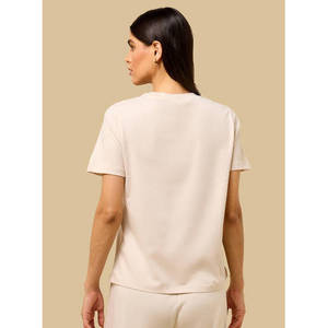 Camiseta de Mujer 100% Algodón, Corte Regular, Cuello Redondo, Manga Corta, Estilo Básico Casual, Largo a la Cadera, Marca Privada OEM - Product Image 3