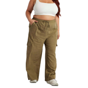 Pantalon décontracté pour femme, coupe ample, taille élastique, jambe large, en coton respirant, style bloomers, pour la méditation, été 2026, personnalisable - Product Image 2