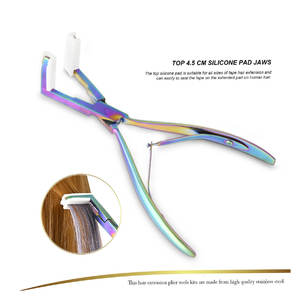 Alicates para extensiones de pelo de acero inoxidable con forma de logotipo personalizado, alicates para extensiones de cinta multifunción a la venta - Product Image 3