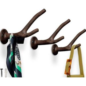 Charming Hand-carved Black Iron Keyholder Hooks for Practical and Stylish Organization in Rustic Interiors - Product Image 1