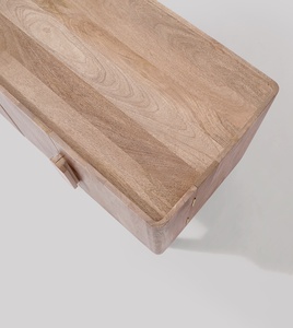 Solid Mango Wood <b>Sideboard</b> Brown | Japandi Minimalist Living Room <b>Storage</b> Cabinet | Natural Wood Furniture - Product Image 3