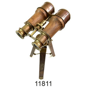 กล้องส่องทางไกลด้ามจับหนังทองเหลืองโบราณมาใหม่พร้อมขาตั้งกล้องไม้ - Product Image 3