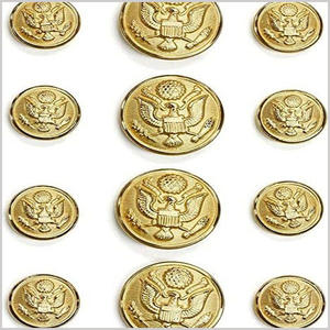 Bouton en laiton tactique avec décoration en paillettes et polissage, sans plomb, pour vêtements et uniformes - Product Image 4