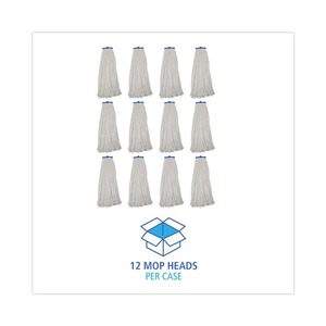 Boardwalk 32 Oz. Cabezal de Mopa Plano de Fibra de Rayón Blanco, Diseño Económico, 12 Unidades por Caja - Product Image 4
