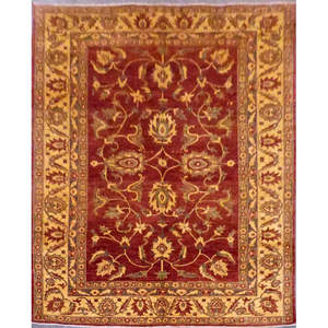 Hand Knotted One Of The Kind Peshawar And Khotan Rug 8' x 10' Pes_Kho_373 - Product Image 1