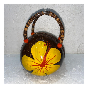 Elegante bolsa de cáscara de coco redonda, estilo natural hecho a mano, duradero y de moda, perfecto para uso turístico, uso diario en verano - Product Image 1