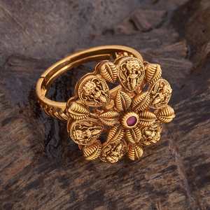 Ruby Fashion <b>Ring</b> for Wedding Trendy Design <b>Gold</b> Plated Size Adjustable - Product Image 3