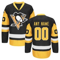 Uniforme de hockey sobre hielo de poliéster y algodón personalizado, camiseta de hockey personalizada con logotipo de patrocinador del emblema del equipo