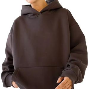 Sweat à capuche en molleton ample surdimensionné pour femmes vêtements chauds d'hiver avec poches avant pour l'entraînement de rue Jogging porter motif 3D - Product Image 6