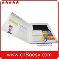 Brochure vidéo LCD HD, carte de vœux vidéo personnalisée imprimée, format A4