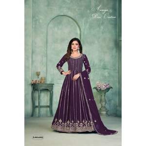 Colección de tres piezas de calidad superior Salwar Kameez con Dupatta Heavy Faux Georgette con trabajo de bordado a precio barato - Product Image 1