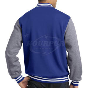 Custom Made Men's Lettermen Jacket Winter Comfortable Breathable Knitted Polyester/Cotton High Quality Stand Collar Long Sleeves - Product Image 2