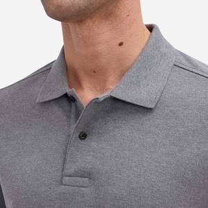 T-shirts polo de golf de couleur unie en coton Pima vierge avec logo personnalisé en gros pour hommes - Product Image 4