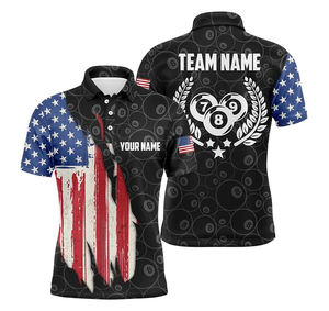 Camisa de billar con impresión 3D personalizada para hombres, camisetas de jugador de billar, Polo de billar y camisetas de equipo para uso en torneos - Product Image 6