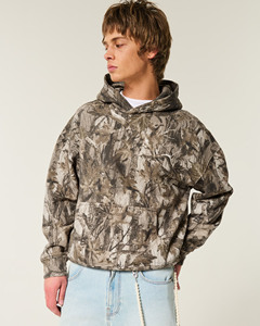 Nueva llegada personalizado Boxy Fit Tan Camo pulóver sudaderas con capucha hombres de gran tamaño de algodón mezclado gota hombro sudadera Unisex Streetwear - Product Image 2