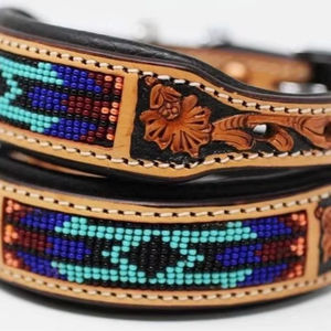 Collier de chien en cuir de museau vert de luxe Divine International Couture canine durable et classique avec personnalisation - Product Image 1