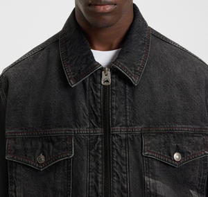 Custom Manufacturer's Men's Winter Streetwear Jacket Oversized Embroidered Denim Jacket For Men - Product Image 6