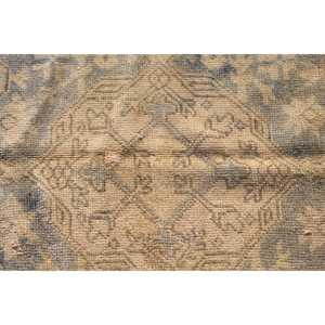 Turkish Rug, 9.6x12.1 ft Oversize Vintage Rug, <b>Brown</b> Blue Striped Rug - Product Image 5