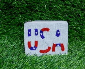 2025กระเป๋าใส่เหรียญปักลายธงชาติอเมริกันสีขาวสีแดงพร้อมลูกปัดโพลีเอสเตอร์ - Product Image 6