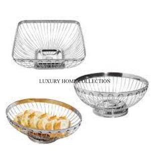 Lightweight Bread <b>Basket</b> with Timeless Aesthetic Robust Durability Golden Finish for Home Kitchens Made of Metal - Product Image 4
