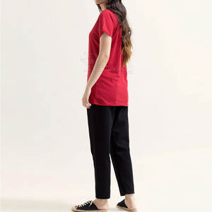 T-shirt à manches courtes 100% coton de haute qualité pour femmes prix de gros meilleure qualité t-shirts pour femmes avec logo - Product Image 5