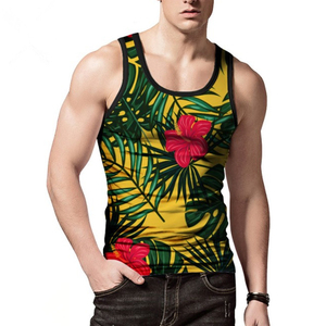 Camiseta sin Mangas para Hombre, Diseño de Moda Único, Cuello Redondo, Sublimación Completa, Transpirable, de Secado Rápido, Algodón y Poliéster, Precio al por Mayor - Product Image 1
