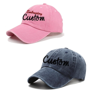 Gorra de béisbol deportiva estructurada de algodón liso ajustable con logotipo impreso bordado personalizado para Calle, normal, pesca, viaje - Product Image 1