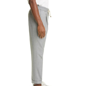 Pantalon homme décontracté en toile, taille haute, multi-poches, imperméable, respirant, coupe droite, rayé - Product Image 2