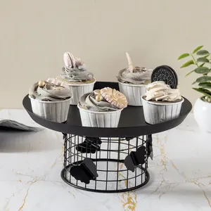 Espejo Redondo de Metal Hecho a Mano, Soporte para Pastel, Pedestal Dorado Ornamentado, Decoración para Bodas, Eventos y Festivales, Moldura de Resina Epoxi Zahid Exports - Product Image 5