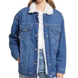 Chaqueta vaquera con ribetes de lana Chaqueta vaquera para hombre Chaquetas vaqueras Sherpa - Product Image 3